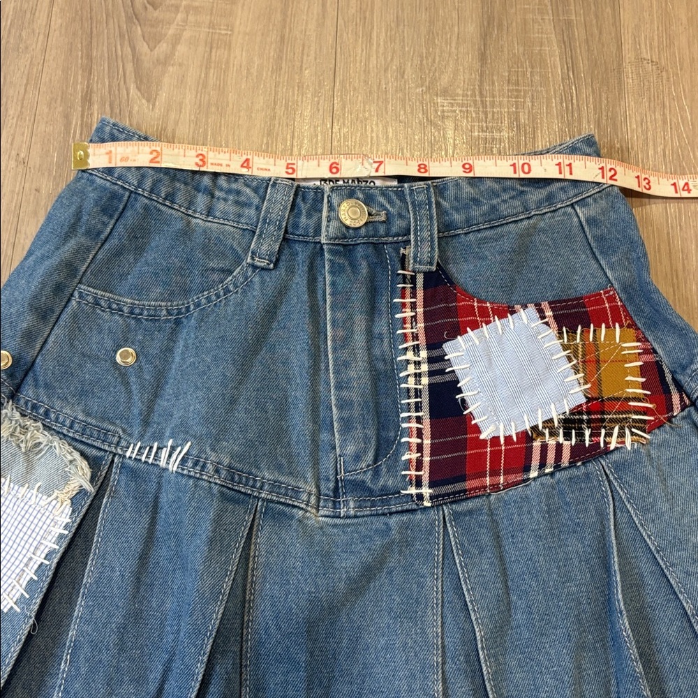 13De Marzo Patch Suture Denim Skirt NWT - Picture 14 of 16